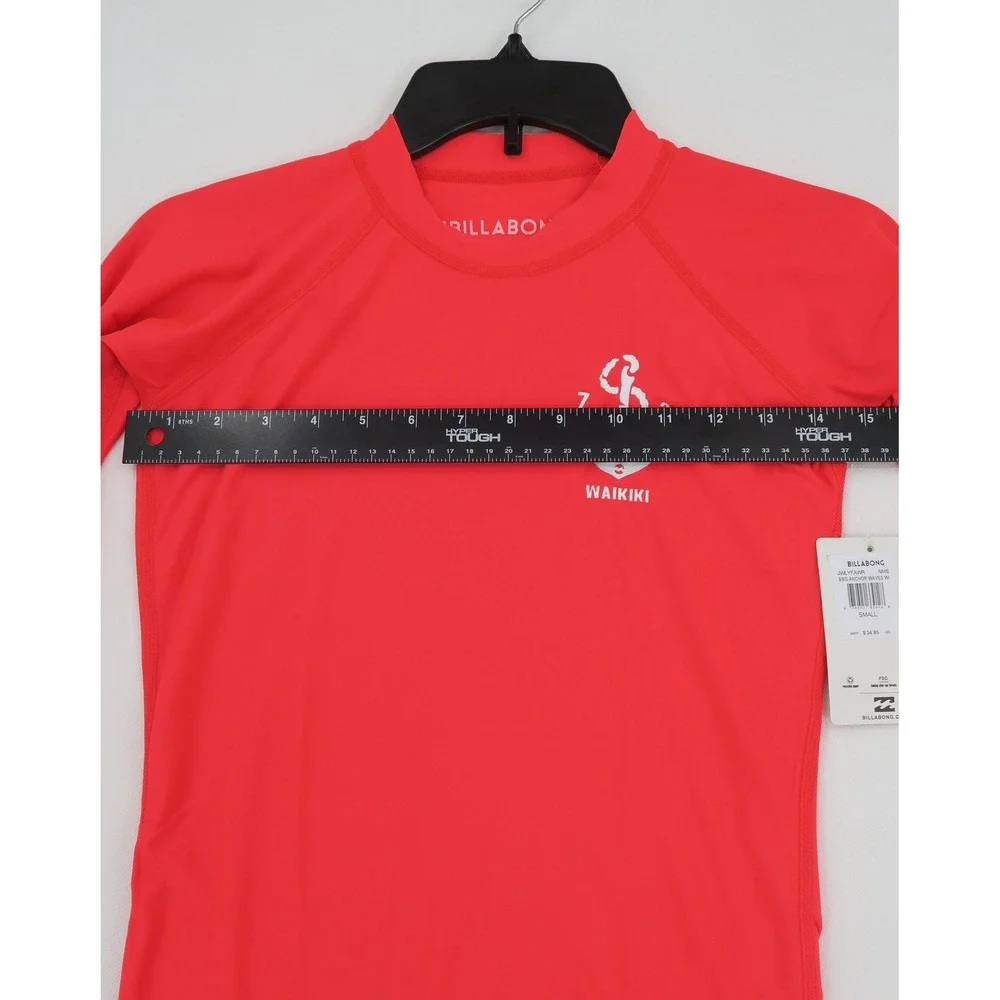Billabong Women's Coral Red Long Sleeve Rash Guard